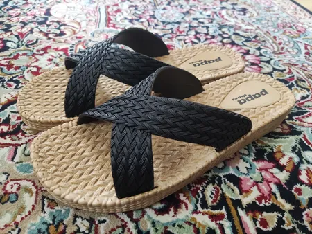 دمپایی زنانه پاپا مدل حصیری کد K1-BK