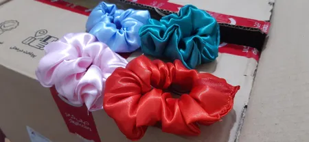 کش مو زنانه مدل اسکرانچی ساتن بسته 4 عددی