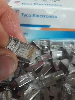 سوکت شبکه CAT6 امپ مدل STP بسته 100 عددی