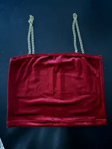 تجریه خرید کراپ‌تاپ زنانه مدل مخمل زنجیری