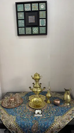 رومیزی ترمه نگین خاتم یزد طرح افشاری کد ABDR3