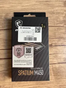 تجریه خرید اس اس دی اینترنال PCIe Gen4 x4 ام اس آی مدل SPATIUM M450 ظرفیت 1 ترابایت