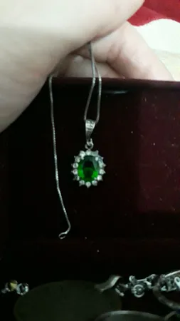 آویز گردنبند نقره زنانه سلین کالا مدل زبرجد Ce-zebarjad4