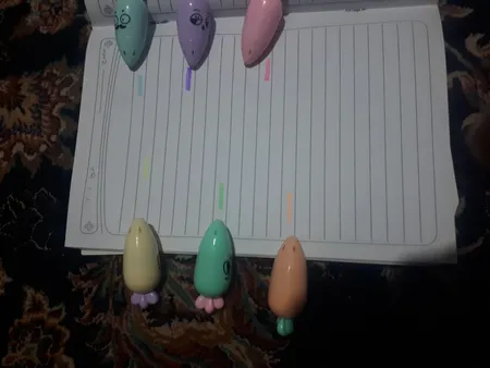 ماژیک علامت گذار مدل پاستلی طرح هویج بسته 6 عددی