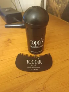 تجریه خرید پودر پشت کننده مو تاپیک مدل FIBER وزن 10 گرم رنگ مشکی به همراه شانه و سری پودر پاش