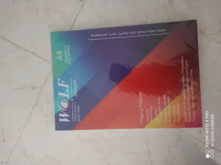 کاغذ فتو گلاسه 260 گرم ولف سایز A4