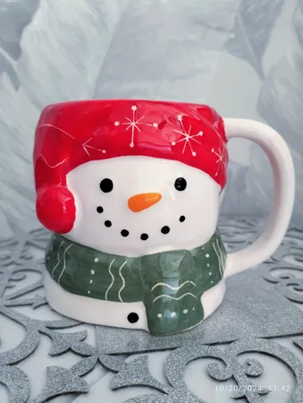 ماگ مدل آدم برفی سرامیکی کد 3483