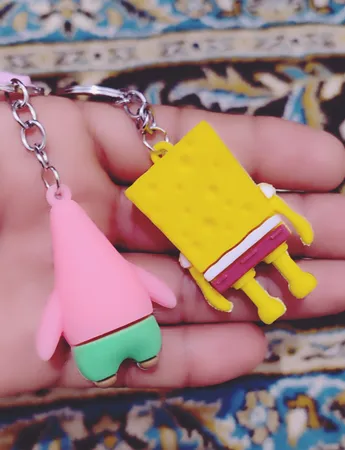 جاکلیدی مدل سیلیکونی طرح باب اسفنجی و پاتریک بسته 2 عددی