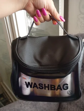 کیف لوازم آرایش زنانه واش بگ طرح چمدان ضد آب مدل BUYOT-149