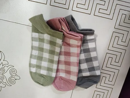 جوراب زنانه اسپست مدل چهارخانه ASP-4KH بسته 3 عددی