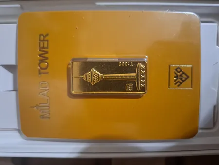 شمش طلا 24 عیار طلای محمد مدل برج میلاد کد SM1000