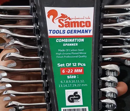 مجموعه 12 عددی آچار یک سر تخت و یک سر رینگی سامکو مدل YP012