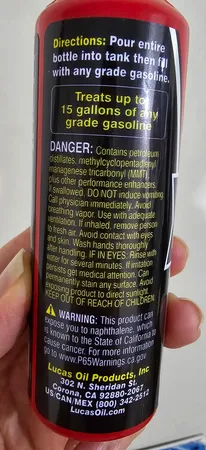 اکتان بوستر و مکمل سوخت لوکاس مدل 2022 حجم 155 میلی لیتر