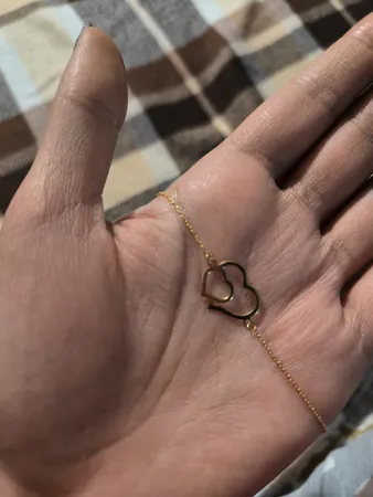 دستبند طلا 18 عیار زنانه طلای مستجابی مدل قلب لیزری کد 705