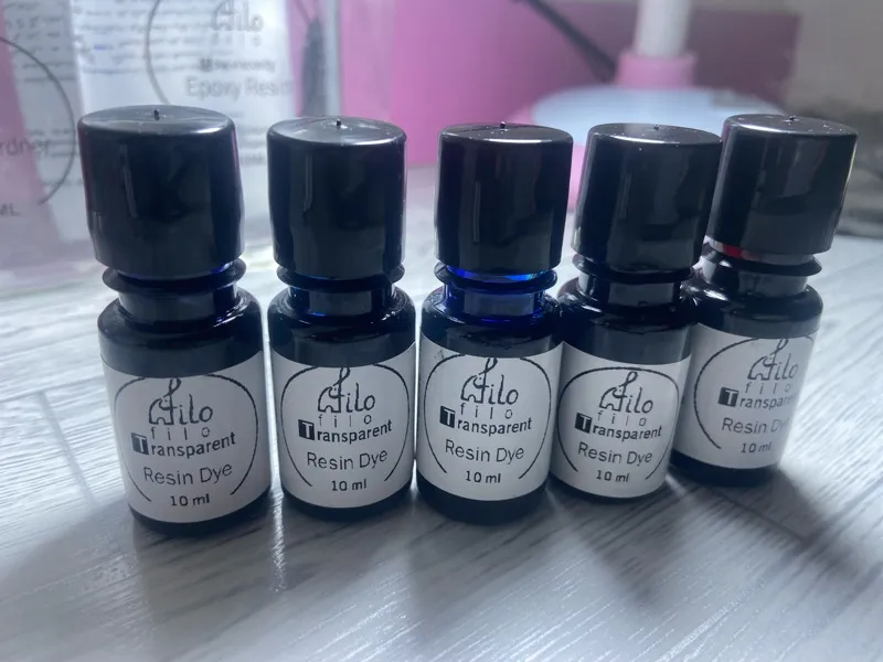 رنگ رزین فیلو مدل transparent بسته 12 عددی حجم 10 میلی لیتر