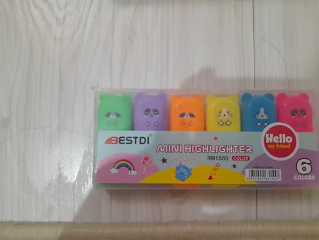 ماژیک علامت گذار مدل فانتزی طرح خرس بسته 6 عددی