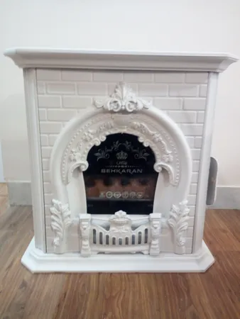 بخاری گازی بهکاران مدل شومینه گارد دار طرح پرنس کد T-28000