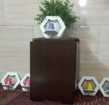 شلف دیواری خونه خاص مدل شش ضلعی مجموعه 5 عددی