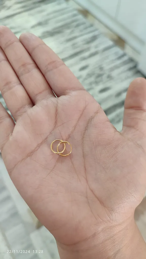 گوشواره طلا 18 عیار دخترانه مایا ماهک مدل ME1106 طرح حلقه ای