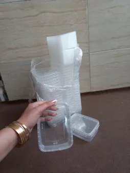 ظرف نگهدارنده پولاد پویش مدل فریزری و مایکروویوی پلمپ شونده کد 400cc بسته 40 عددی