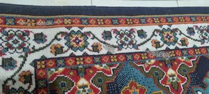 تجریه خرید گلیم ماشینی دنیای فرش طرح کتیبه کد 412