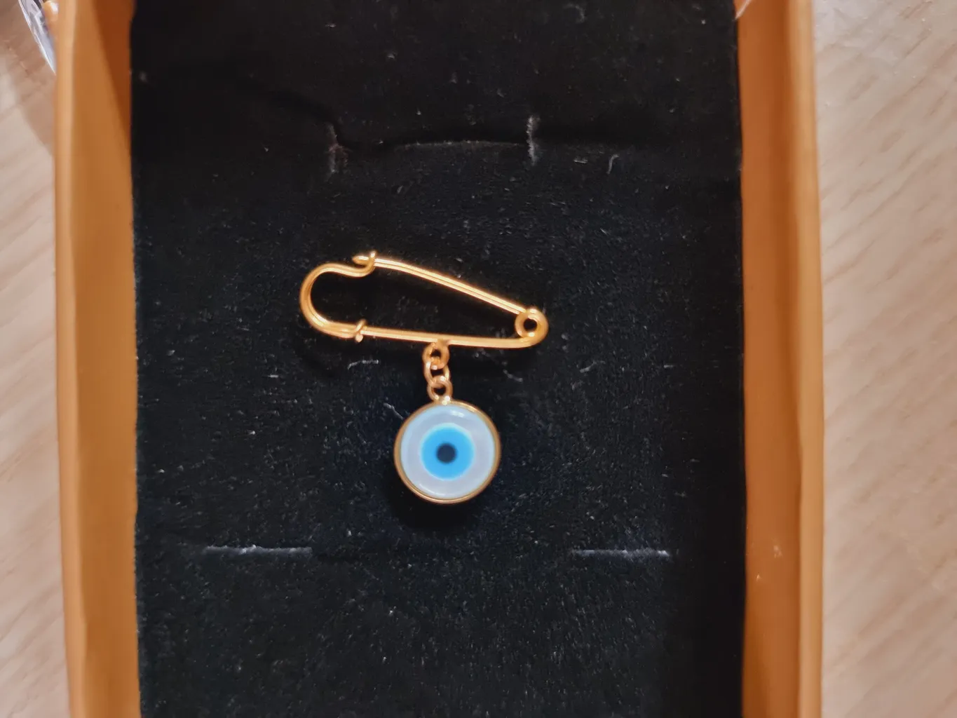 سنجاق سینه طلا 18 عیار دخترانه و پسرانه مایا ماهک مدل MP0034 طرح چشم نظر