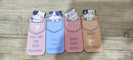 نشانگر کتاب باروچین مدل گربه های با مزه کد bk-12 بسته 4 عددی