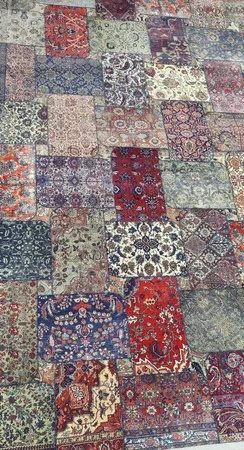 فرش ماشینی محتشم طرح چهل تکه کد 100501