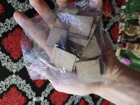 تخته چوب مدل خام مربع 3 بسته 30 عددی