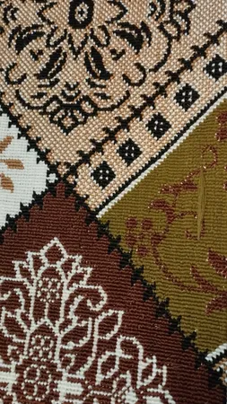 گلیم ماشینی ستاره طلایی ملت مدل خشتی کد 152