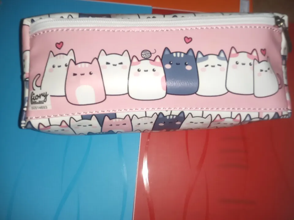 جامدادی مستر راد مدل سه زیپ طرح گربه فانتزی کد fiory 2515