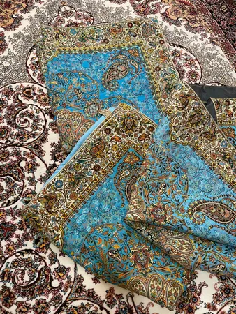 رومیزی ترمه نگین خاتم یزد طرح افشاری کد AB