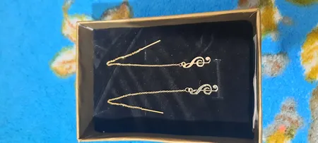گوشواره طلا 18 عیار ماهک مدل ME0562 طرح نت سل موسیقی