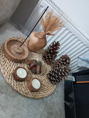 جاشمعی چوبی وودلندزون مدل شش ضلعی بسته 2 عددی