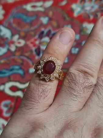 انگشتر زنانه مدل یاقوت صنعتی کد 400