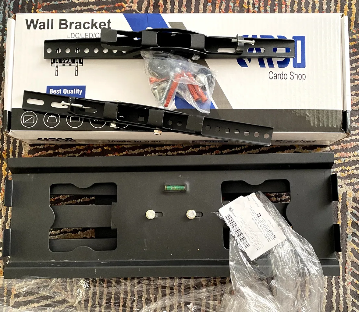 پایه دیواری تلویزیون کاردو مدل A3 مناسب برای تلوزیون 30 تا 65 اینچ