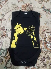 تجریه خرید بادی نوزادی طرح زرافه کد 202