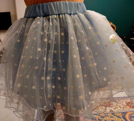 دامن دخترانه طرح ستاره کد 1129 رنگ آبی