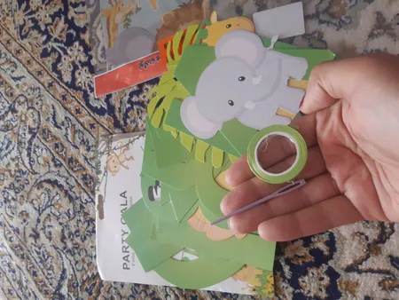 ریسه تولد مدل تولد مبارک طرح حیوانات کد 01