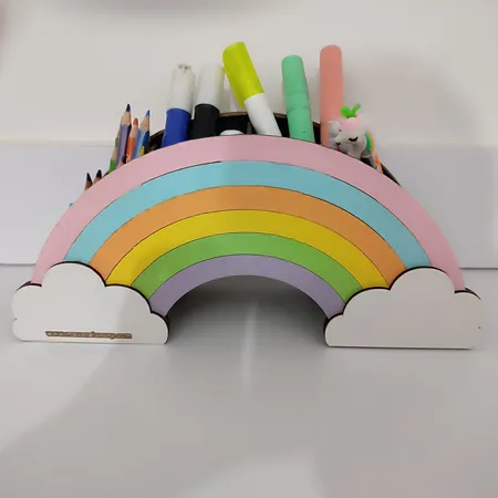 جامدادی رومیزی طرح ابر و رنگین کمان مدل MD040-B