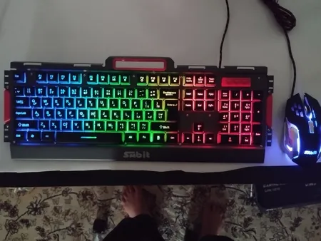 کیبورد گیمینک سابیت مدل GMK-5010 همراه با موس، Full-size، نورپردازی RGB