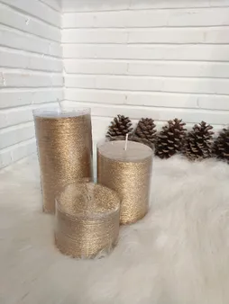 شمع سی بی ام مدل استوانه مجموعه 3 عددی