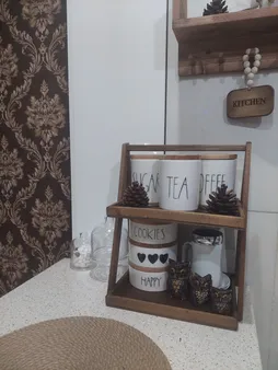 شلف رومیزی مدل دو طبقه چوبی کد 053