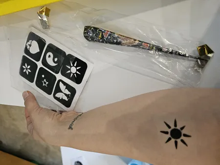 حنا طراحی و شابلون تتو موقت مدل hasha113