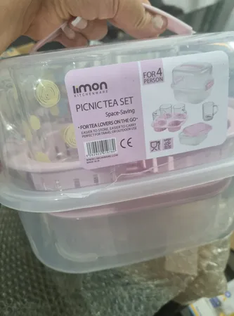 سبد پیک نیک 7 پارچه لیمون مدل چای خوری کد 2441