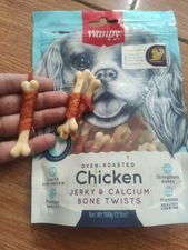 غذای تشویقی سگ ونپی مدل Chicken Jerky And Calcium Bone Twists وزن 100 گرم