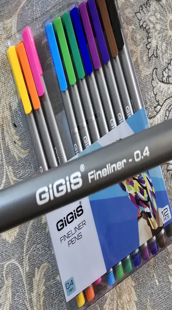 روان نویس جیجیس مدل نوک نمدی بسته 12 عددی