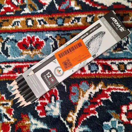 مداد مشکی آریا کد 3001 بسته 12 عددی