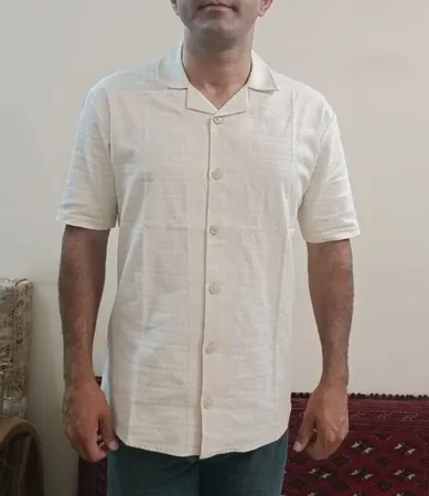 پیراهن آستین کوتاه یقه انگلیسی مردانه رایکا مدل کنفی کد NM