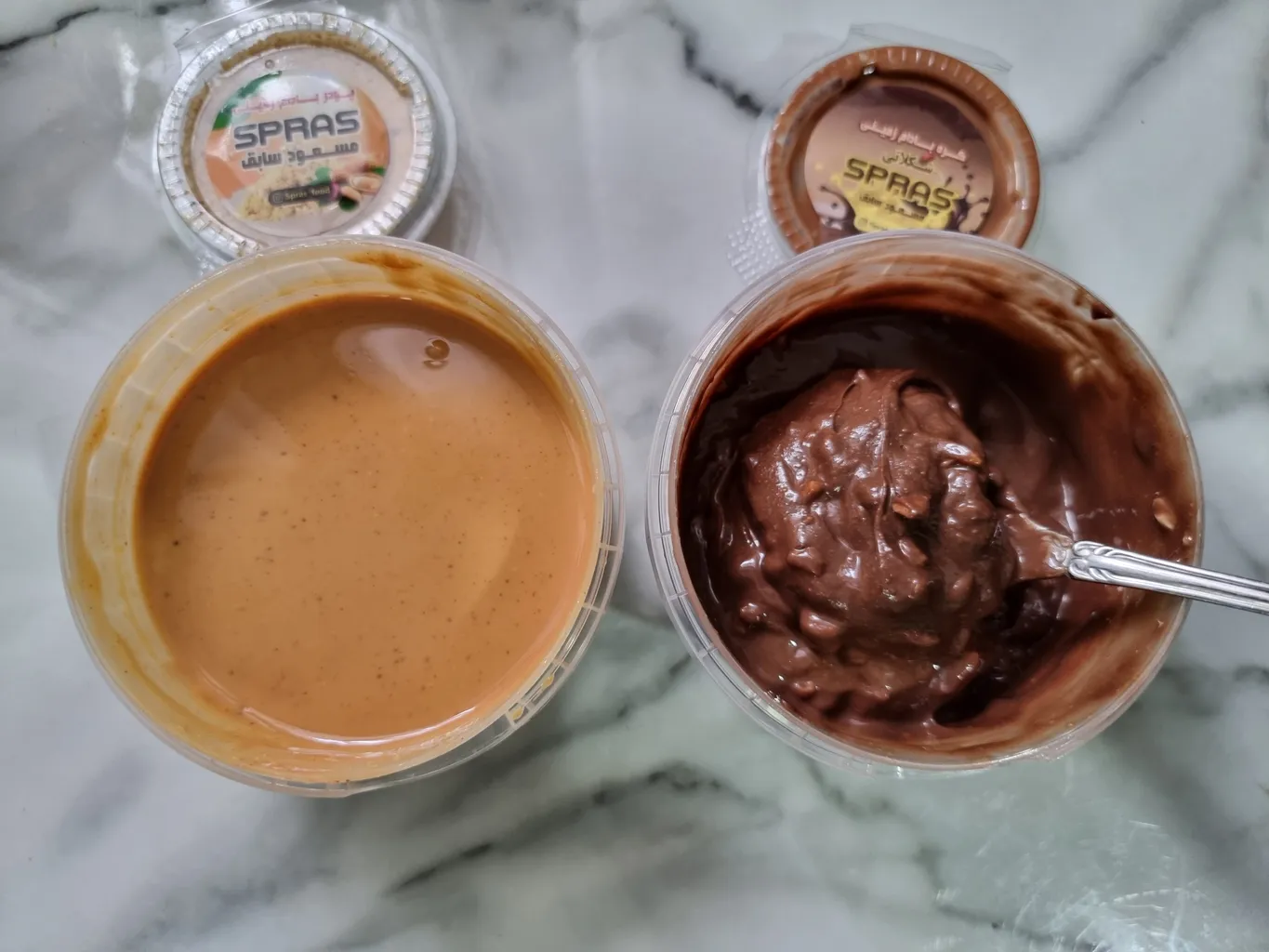 کره بادام زمینی مسعود رژیمی ساده و شکلاتی تلخ - 250 گرم بسته 2 عددی